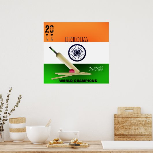 India 2011 ICC World Cup Champions Poster Print (Keuken)