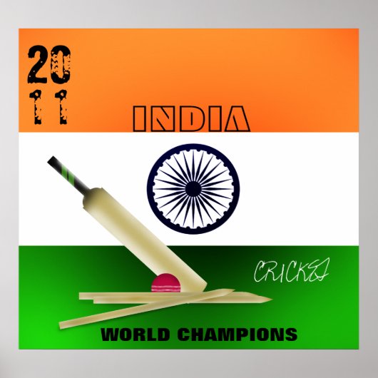 India 2011 ICC World Cup Champions Poster Print (Voorkant)