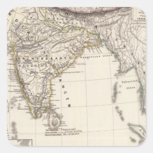 India 3 vierkante sticker