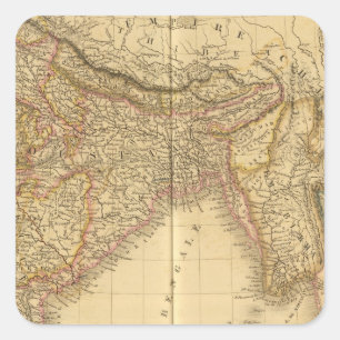 India 5 vierkante sticker