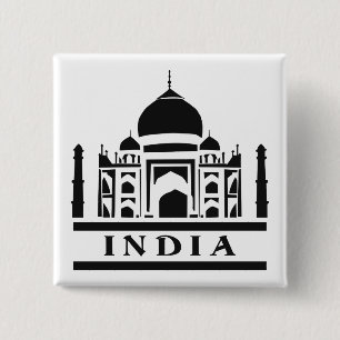 INDIA aangepaste kleurenknop Vierkante Button 5,1 Cm