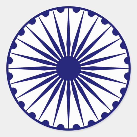 India Ashoka Chakra Ronde Sticker (Voorkant)
