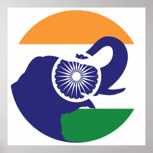 India Aziatische olifant Indiase nationale dierenv Poster