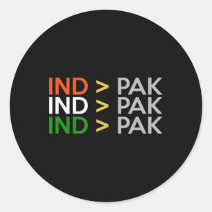 India beter dan Pakistan Indiase Cricket Jersey Ronde Sticker