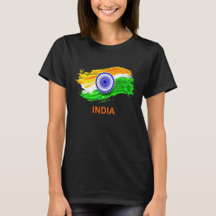 India Bharat Indiase vlag zwaait T-shirt
