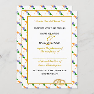 INDIA Christelijk Gold Script Celebrding Wedding Kaart