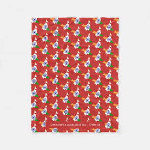 INDIA Christelijke scripts LOVE HOESJES Red Fleece Deken