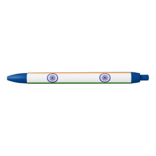 India Country Flag Intrekbare Balpen Blauwe Inkt Pen