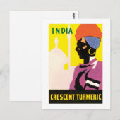 India Crescent Turmeric Label Briefkaart (Voorkant / Achterkant)