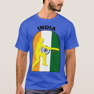 India Cricket Batsman India vlag T-shirt