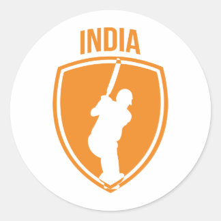 India Cricket Crest Ronde Sticker