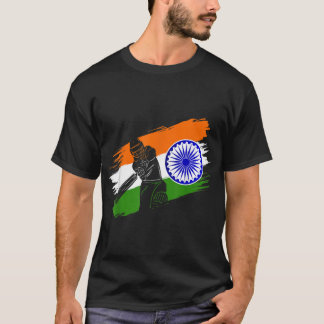 India Cricket Flag Fan Player Coach Umpire Fan Jer T-shirt