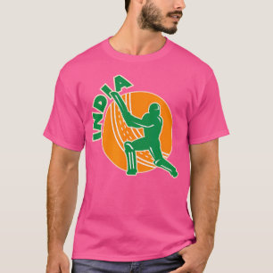 India Cricket Indiase vlag kleuren Cricket Player T-shirt