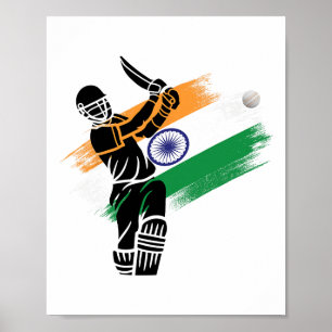 India Cricket Jersey Indiase Cricketploeg Vlag Van Poster