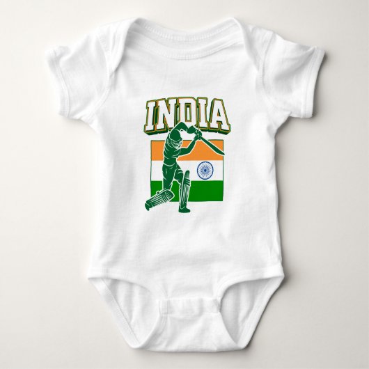 India Cricket met Indiase vlag Gift Romper (Voorkant)