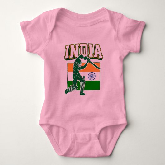 India Cricket met Indiase vlag Gift Romper (Voorkant)
