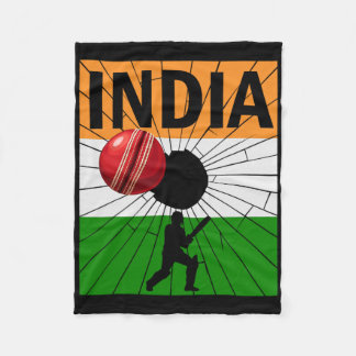 India Cricket Met Indiase Vlag Kwaststreek Ashoka Fleece Deken