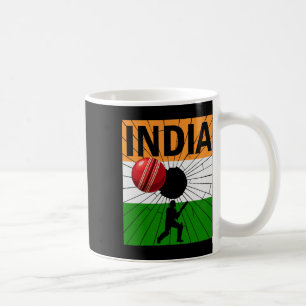 India Cricket Met Indiase Vlag Kwaststreek Ashoka Koffiemok