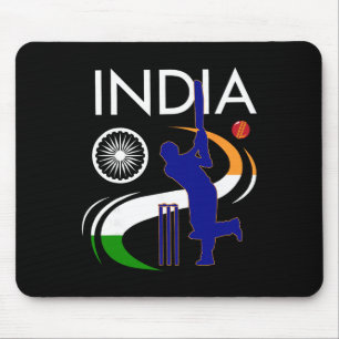 India Cricket Met Indiase Vlag Kwaststreek Ashoka Muismat