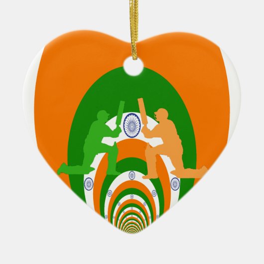India Cricket Spirit Abstract Design Keramisch Ornament (Voorkant)