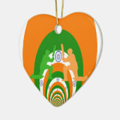 India Cricket Spirit Abstract Design Keramisch Ornament (Links)