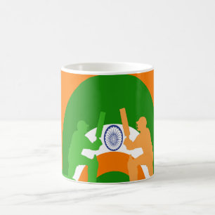 India Cricket Spirit Abstract Design Koffiemok