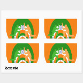 India Cricket Spirit Abstract Design Rechthoekige Sticker (Vel)