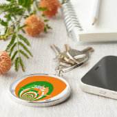 India Cricket Spirit Abstract Design Sleutelhanger (Zijkant)