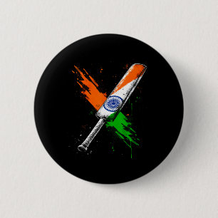 India Cricket T Cricket Krijger Britse Vlag Crick Ronde Button 5,7 Cm