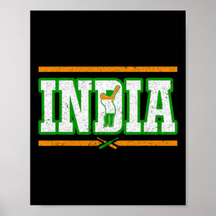 India Cricket T-shirt Indiase nationale cricket Poster