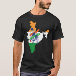India Cricket Team India Map Indische vlag Cricket T-shirt