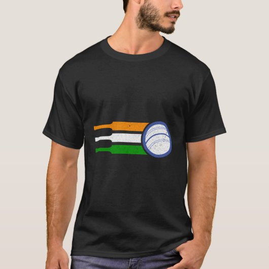 India Cricket Team Indian Cricket Fan Flag T-shirt (Voorkant)