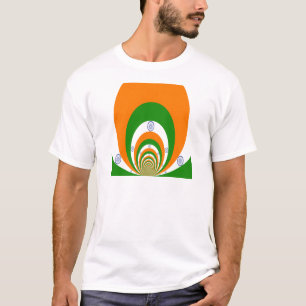 India Cricket Tricolor saffraan, wit GREEN T-shirt