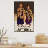 India Darjeeling Vintage Travel Poster & Retro (Keuken)