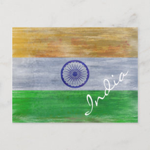 India distressed Indian flag Briefkaart