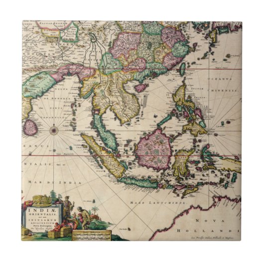 India en Ceylon naar Australië Tegeltje (Voorkant)