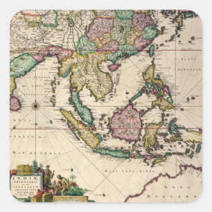 India en Ceylon naar Australië Vierkante Sticker