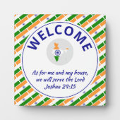 INDIA Flag Christelijk Welkom Fotoplaat (Voorkant)