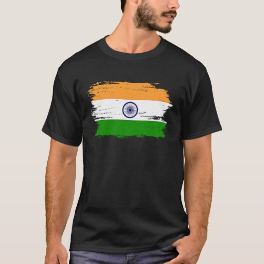 India Flag for Proud German Indian T-shirt (Voorkant)