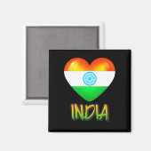 India Flag Heart Cutout Magneet (Voorkant / Achterkant)