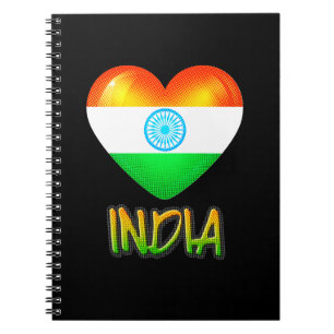 India Flag Heart Cutout Notitieboek