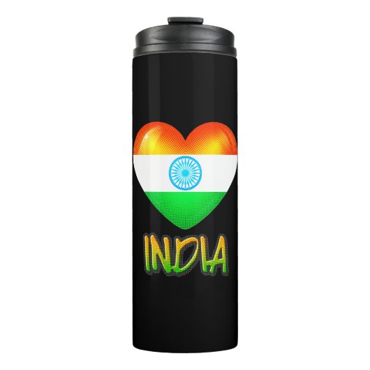 India Flag Heart Cutout Thermosbeker (Voorkant)