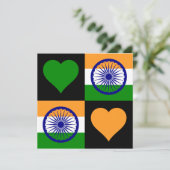 India Flag Heart Patriottic Indian Greing Kaart (Staand voorkant)