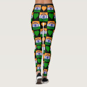 India Flag Heart Pattern Cute Patriotic Indian Leggings (Achterkant)