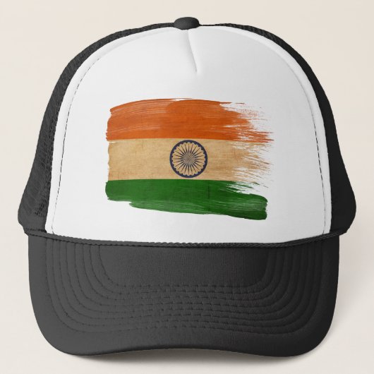India Flag Trucker Hat Pet (Voorkant)