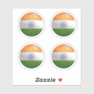 India Glanzende Cirkel Vlag Sticker
