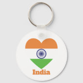 India Heart Flag Sleutelhanger (Voorkant)