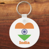 India Heart Flag Sleutelhanger (Voorkant)