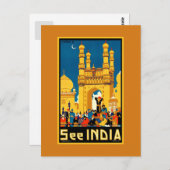 India Hyderabad Vintage-reis Briefkaart (Voorkant / Achterkant)