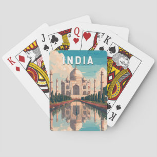 India illustratie reis kunst vintage pokerkaarten